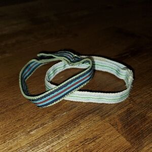 Women's Vintage American Eagle Fabric D Ring Striped Bracelets
